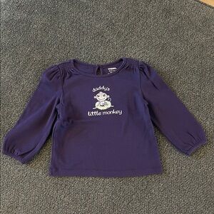 Gymboree Purple Long Sleeve Tee with Monkey Graphic